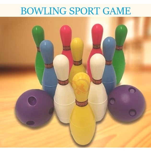 MY TOY BOWLING SPORT GAME SET 10 PINs with 2 BALLS SIZE 7 INCH or 9
