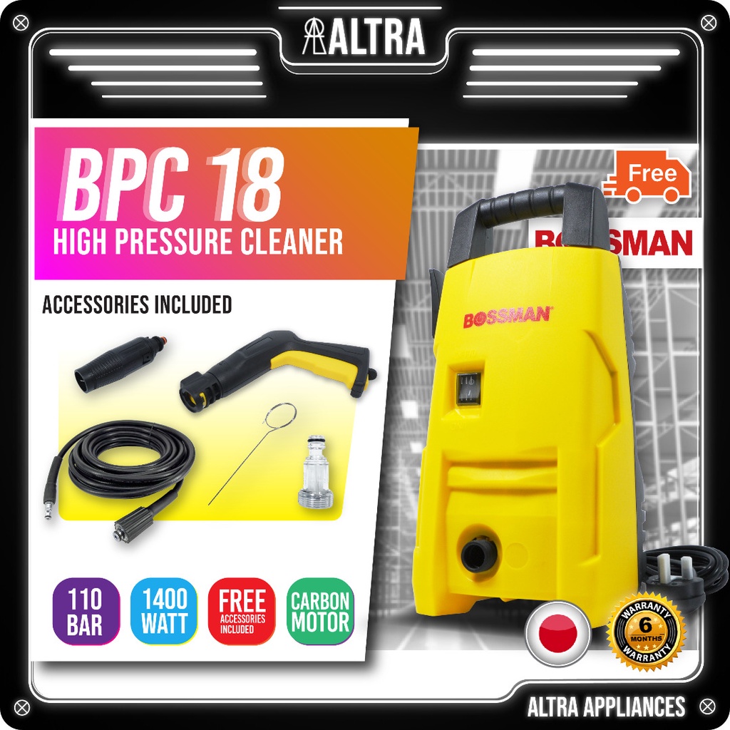 BOSSMAN BPC18 / BPC 18 1400W HIGH PRESSURE CLEANER WATER JET