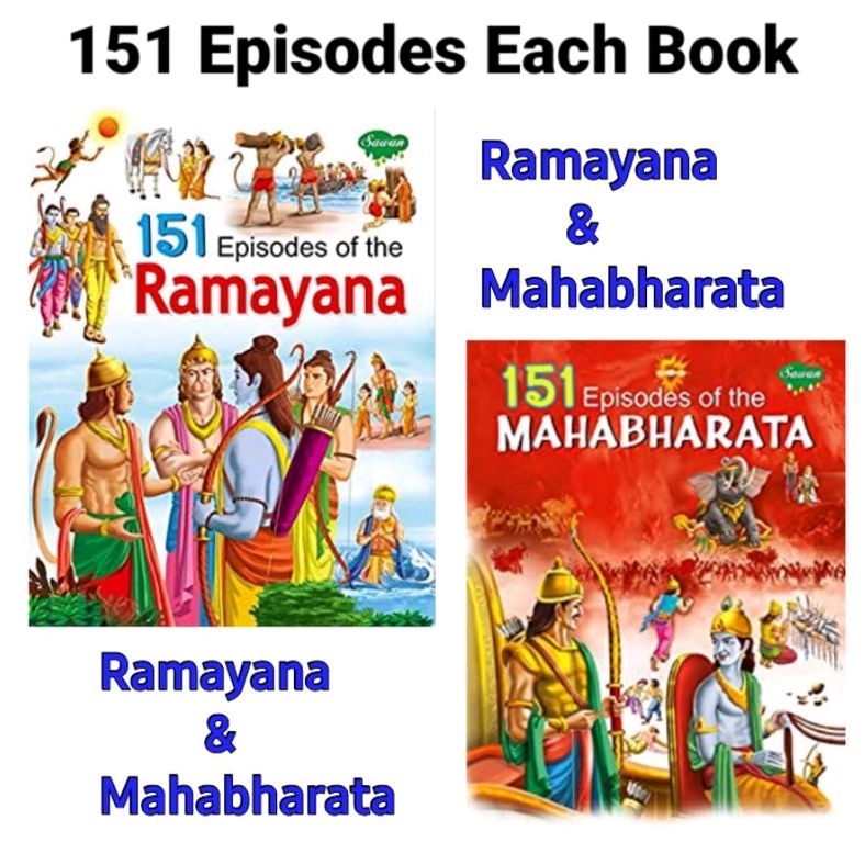 151 Episodes of Mahabharata Ramayana Lord Ganesha Hanuman And Hinduism Story Books for Kids