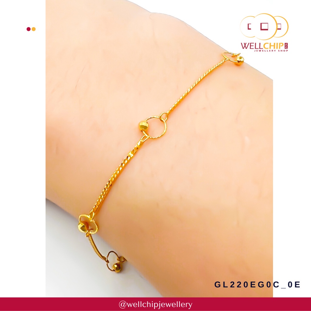 Gelang Tangan Emas 916 | 916 Gold Bracelet | Emas 916 | Kedai Emas WELL CHIP