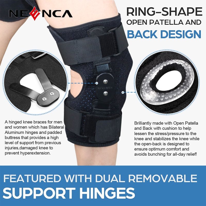 NEENCA 1PC Professional Hinged Knee Pad for Knee Pain, Arthritis