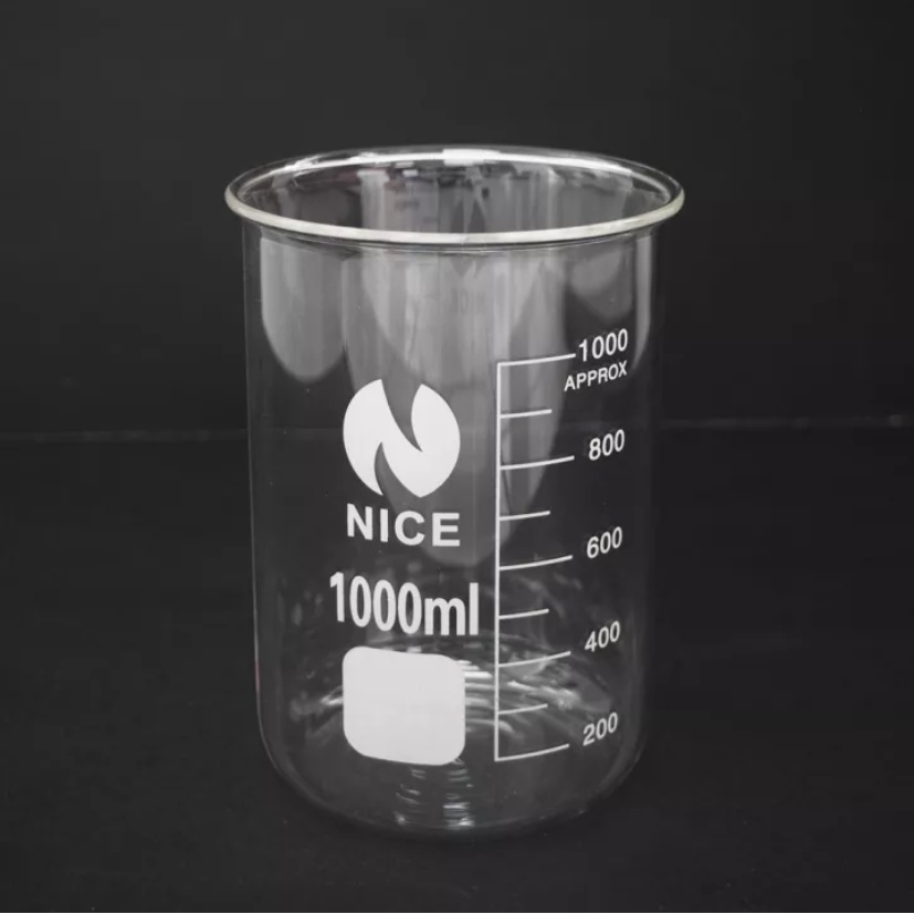 READY STOCK Glass beaker 1000 ml without Spout Low Form Lab Use ...