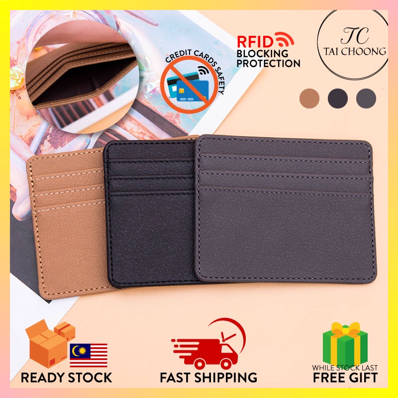 TC BW-007 Slim Card Holder PU Leather Horizontal Card Wallet With Multi ...