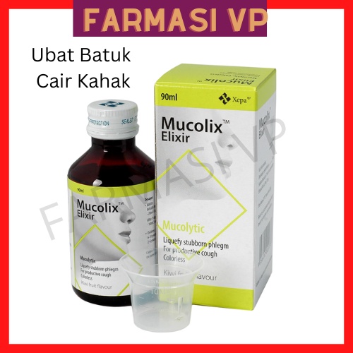 Mucolix Elixir 90ml (Ubat Batuk kahak buang kahak degil ubat pecah