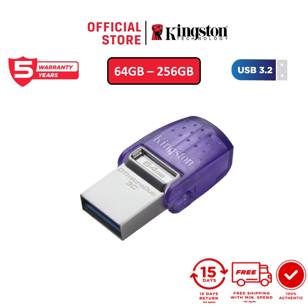 Kingston DataTraveler microDuo 3C USB Type-C and Type-A Flash Drive ...