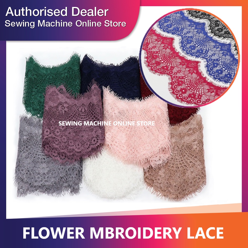?Borong Murah? 3 Meter High Quality Chantilly 3 Yard 9.5cm width Flower Embroidery Lace Fabric / Lace Kerawang