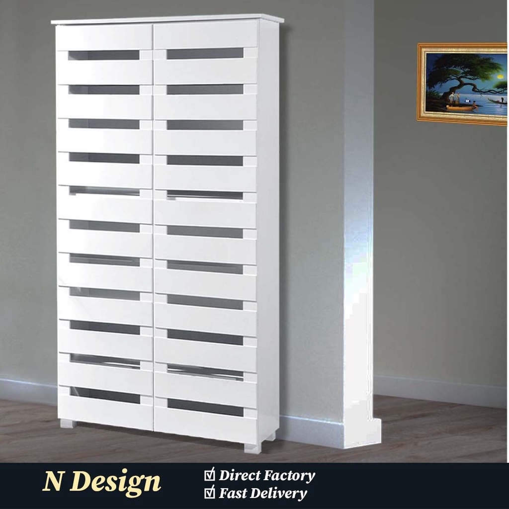 [N Design[ 2 Door Tall Shoe Cabinet / Shoe Rack / Rack Kasut / Almari ...