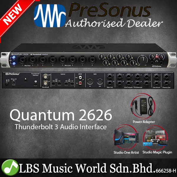 Presonus Quantum 2626 Thunderbolt 3 Audio Interface Recording Mixer with Studio  One Artist (Quantum2626) | Shopee Malaysia