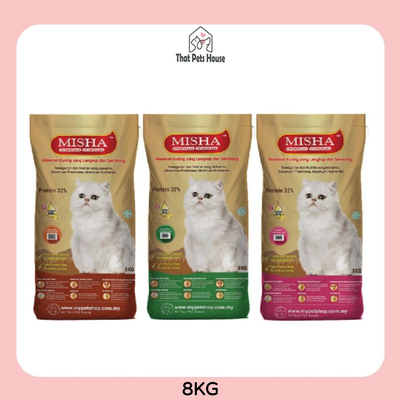 Misha Cat Dry Food 8KG (Chicken & Tuna /Ocean Fish /Seafood) Cat Food