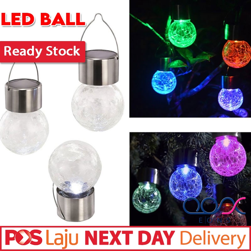 LUMINOUS Hangable Solar Cracked Ball LED Eco Friendly Light Inductor Lamp Outdoor Decor Chandelier Lighting 玻璃球灯