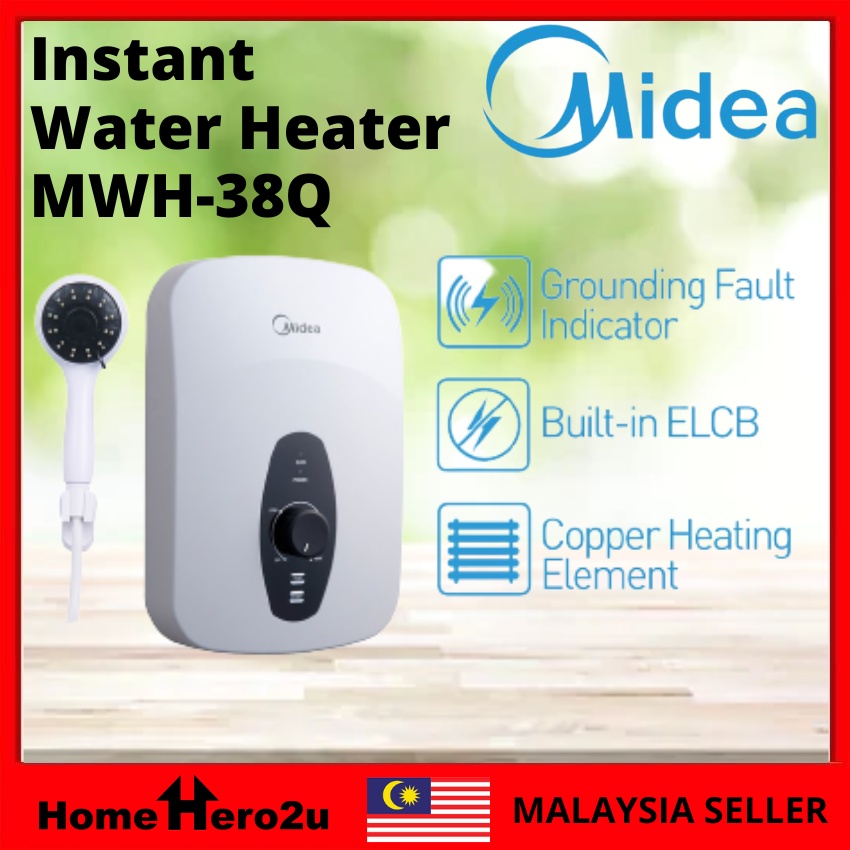 MIDEA Instant Water Heater MWH38Q with Overheat Protection (No Pump