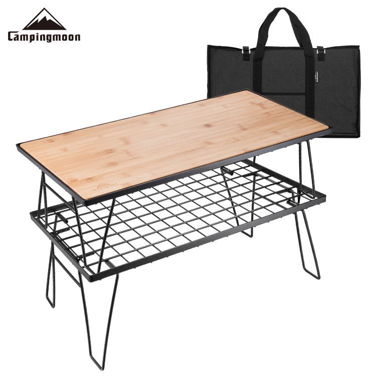 CAMPINGMOON Outdoor Camping Iron Folding Table Multifunctional