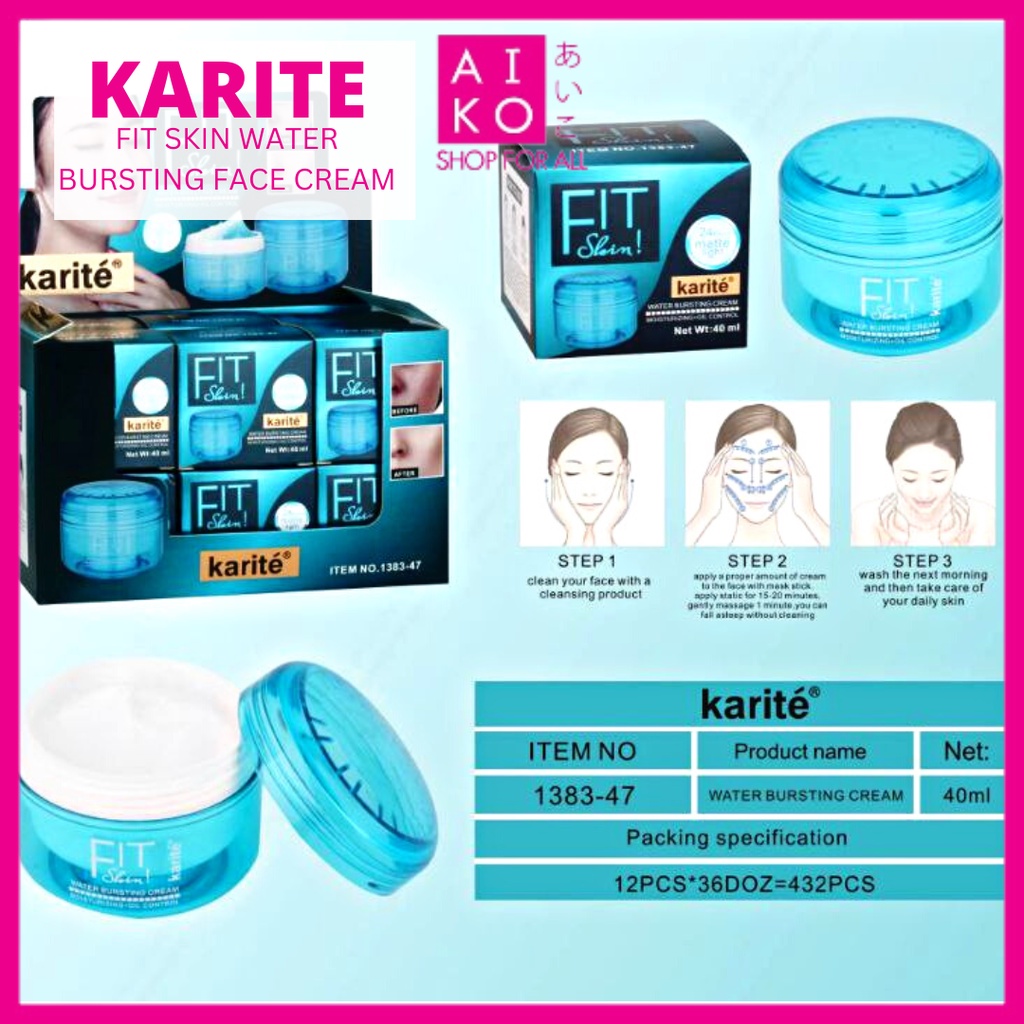 (AIKO) KARITE FIT SKIN WATER BURSTING FACE CREAM 40ML Shopee Malaysia