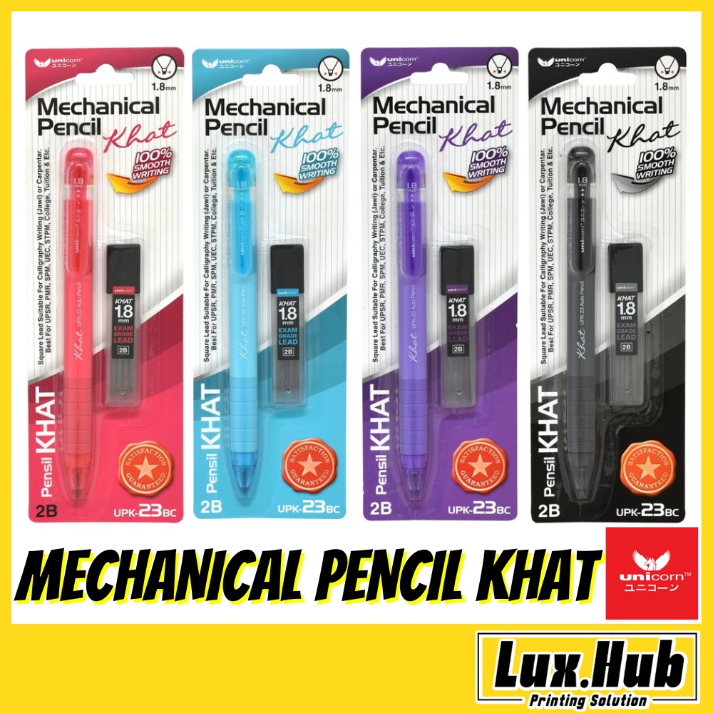 Unicorn 2B Mechanical Pencil Khat | Unicorn 1.8mm Pensel Khat + Lead ...