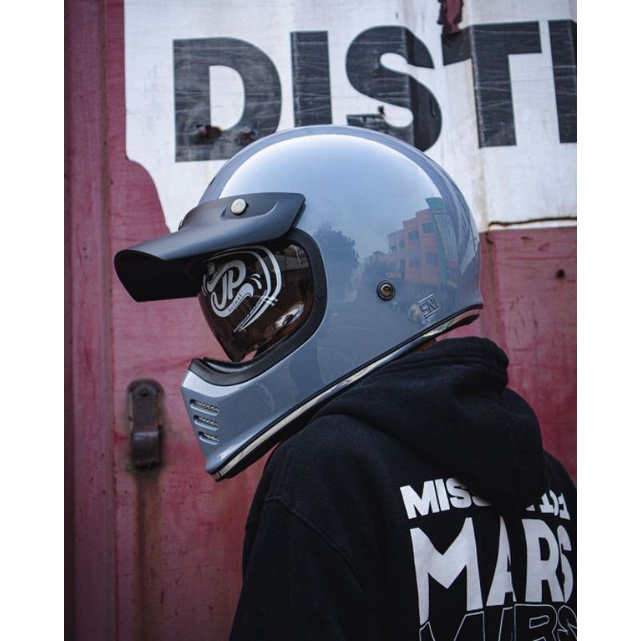 Helmet RETRO JP SIGNATURE Gray DARK Helmet FULL FACE JPX SIGNATURE