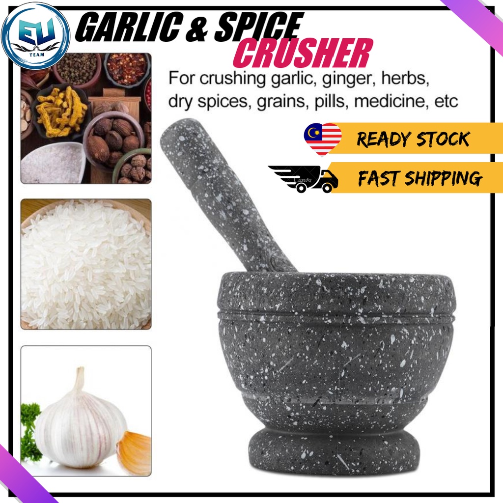 ⭐ JAPAN PRO Spices & Garlic Grinder Household Manual Herbs Mortar Pestle Set Grinding Bowl Kitchen Herb Spice Grinder EU