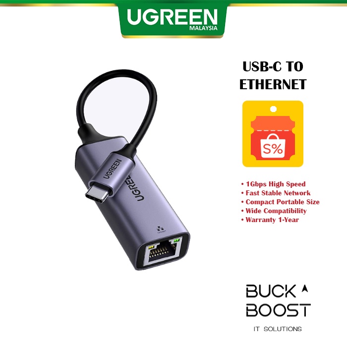 Ugreen Cm199 Usb C 31 To 1000mbps Ethernet Adapter Gigabit Rj45 50737 Shopee Malaysia 9211