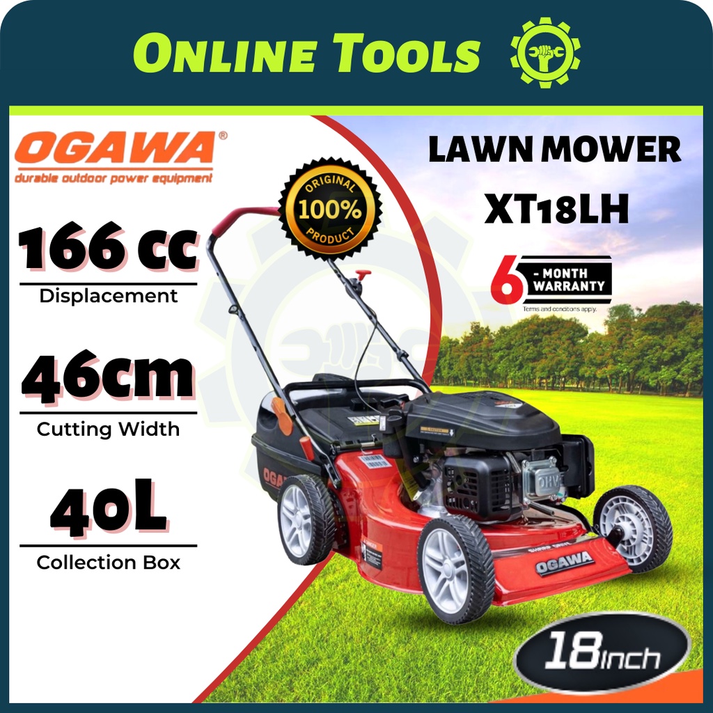 ORIGINAL OGAWA 18" Easy Start Grass Cut Lawn Mower 166cc Petrol Type