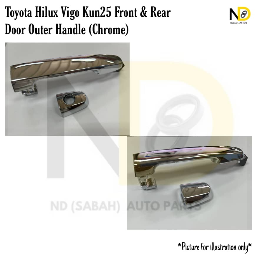 TOYOTA HILUX VIGO KUN25 FRONT & REAR DOOR OUTER HANDLE (CHROME ...