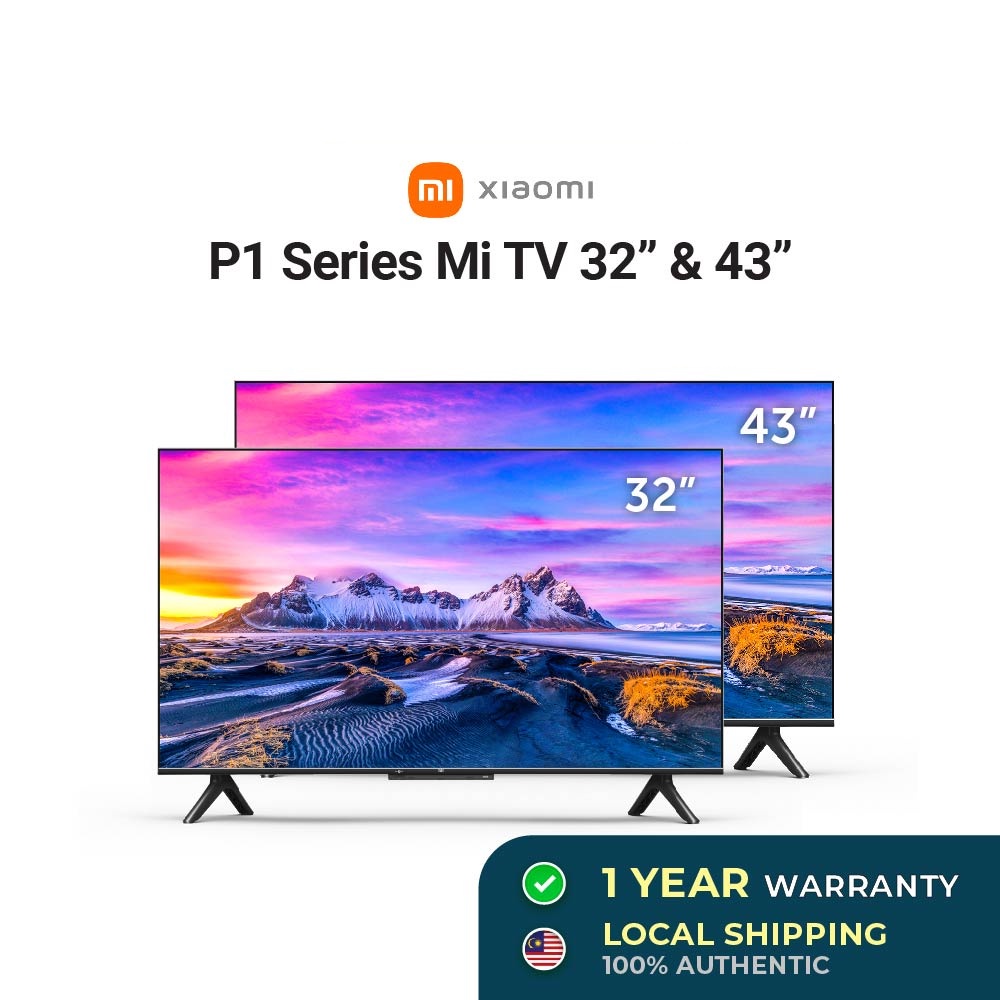 Xiaomi Mi Smart TV P1 4K Display WiFi Google Netflix Youtube Chrome Cast English Version Android TV (32" & 43")