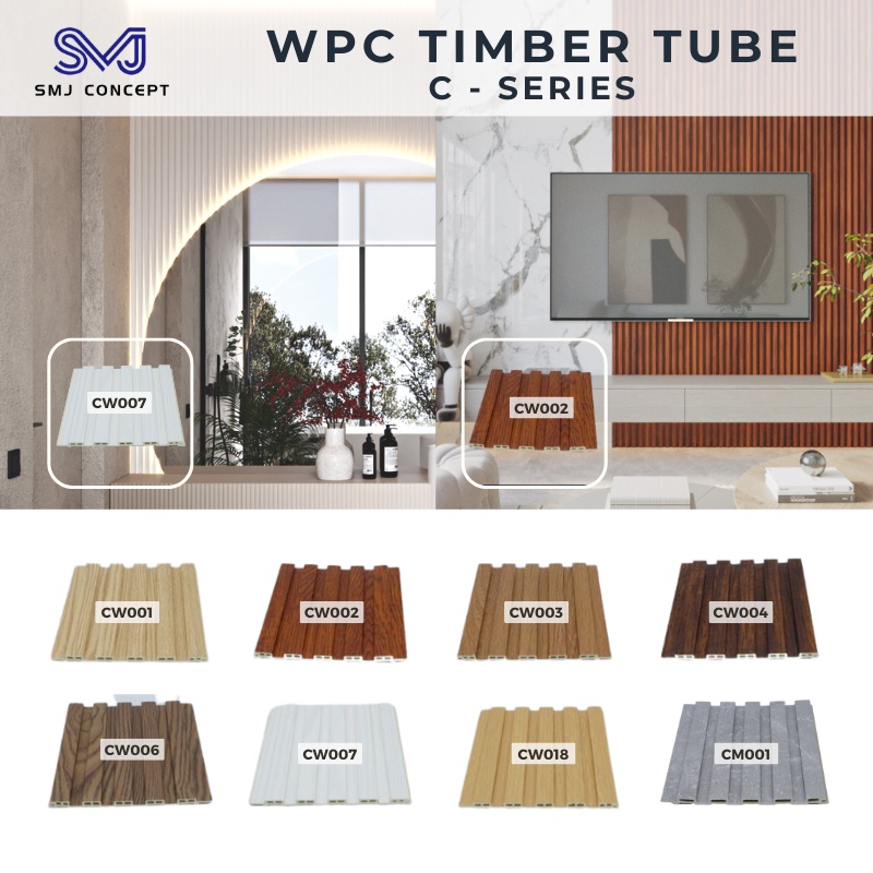 SMJ SerC Wood Strip Wall Panel Shiplap Wall 3D Wall Panel Fluted Wall Panel Murah WPC Wall