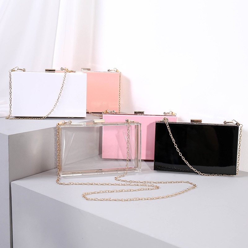 Wanfor Pochette de soirée en perles faites main pour femmes à embrayage pour mariage Acrylic Purse Handbag Clutch Wallet PartySac de soirée paillettes noir 