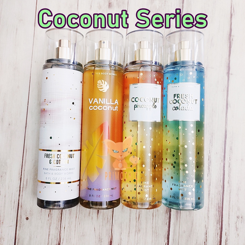 Vanilla Coconut Fragrance Mist Bath and Body Works Body Lotion Hand