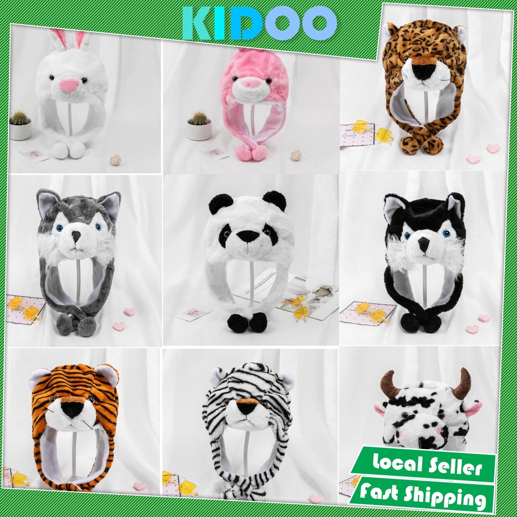 KIDOO Kinds Cold Weather Cartoon Soft Plush Animal Critter Winter Hat Fancy Dress Topi Musim Sejuk Makhluk Haiwan Mewah