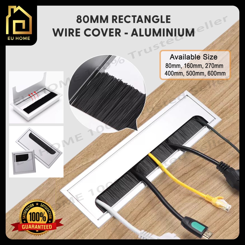 Eu Home Aluminum Alloy 80MM Rectangle Wire Cable Grommet Hole Cover ...