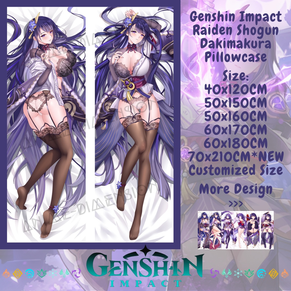 Dakimakura Raiden Shogun Baal Genshin Impact Pillow Customized Anime Body  Pillowcase GSDK | Shopee Malaysia