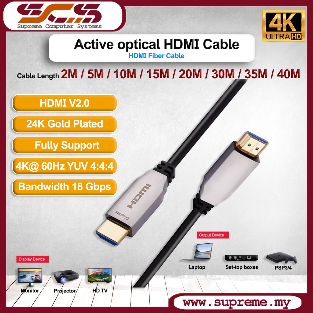 Câble HDMI 2.0 compatible 4K 10m GOLD Line