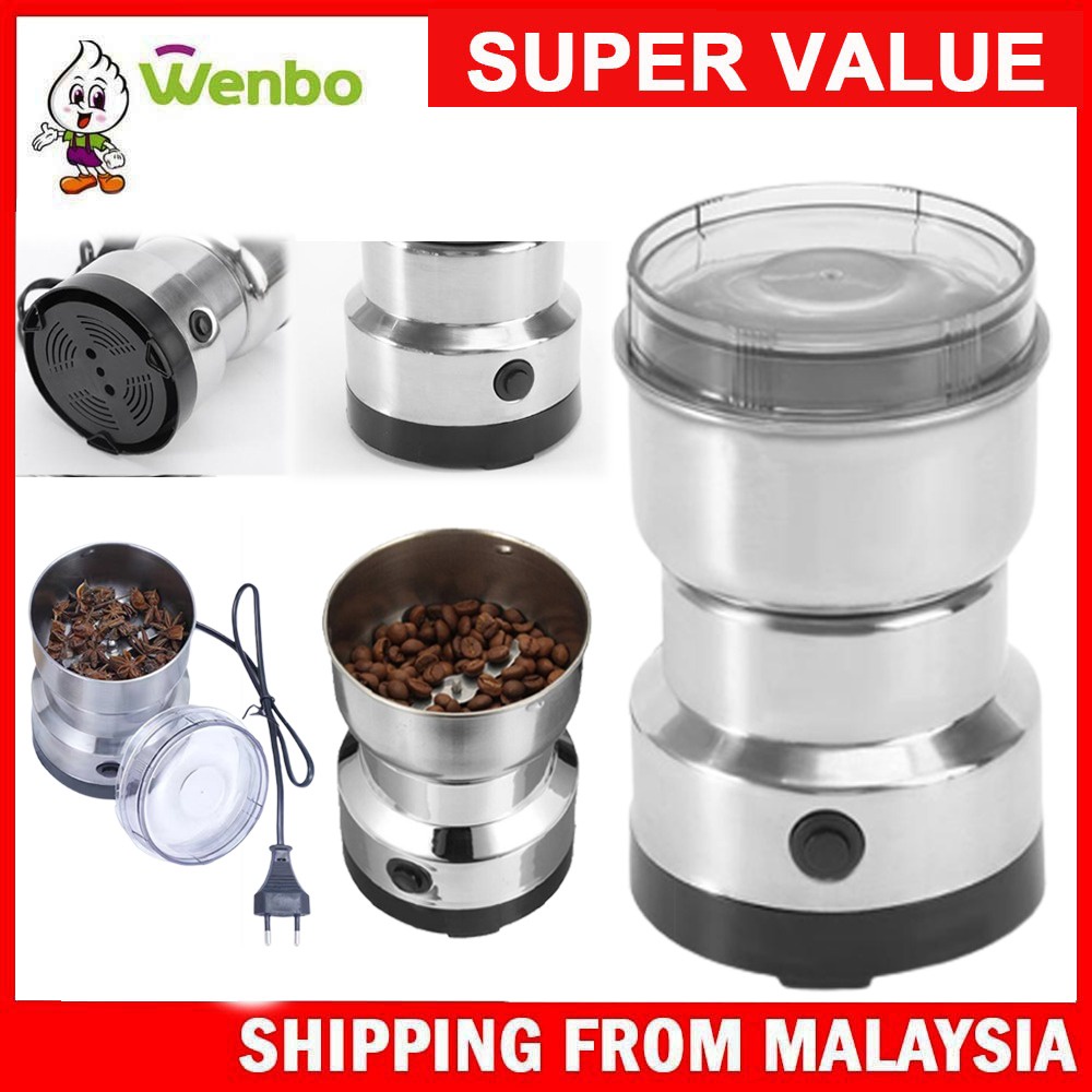 Wenbo Stainless Steel Electric Grinder Coffee Bean Nuts Spices Grinder Superfine Powder Grinding Machine Multifunctional