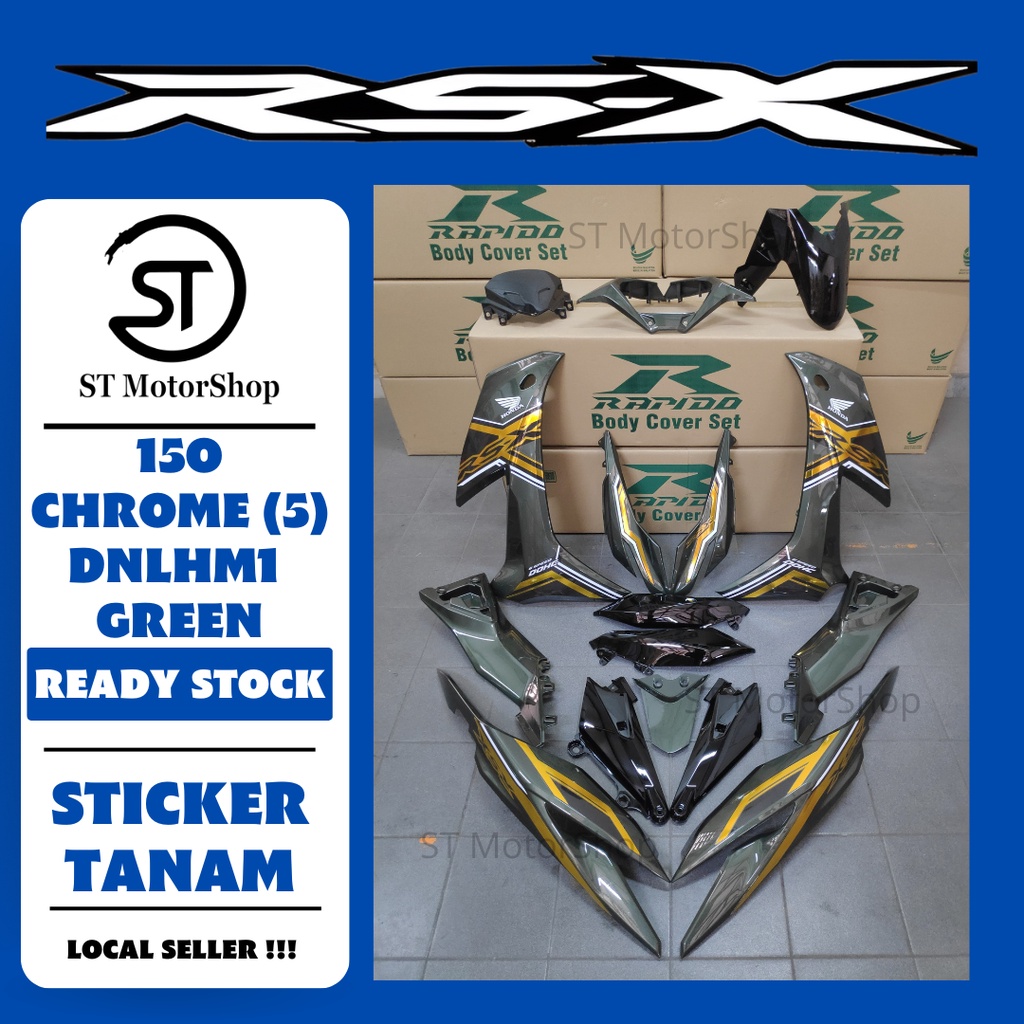 HONDA RSX RS-X 150 CHROME (5) DNLHM1 GREEN (HIJAU LUMUT) COVER SET ...