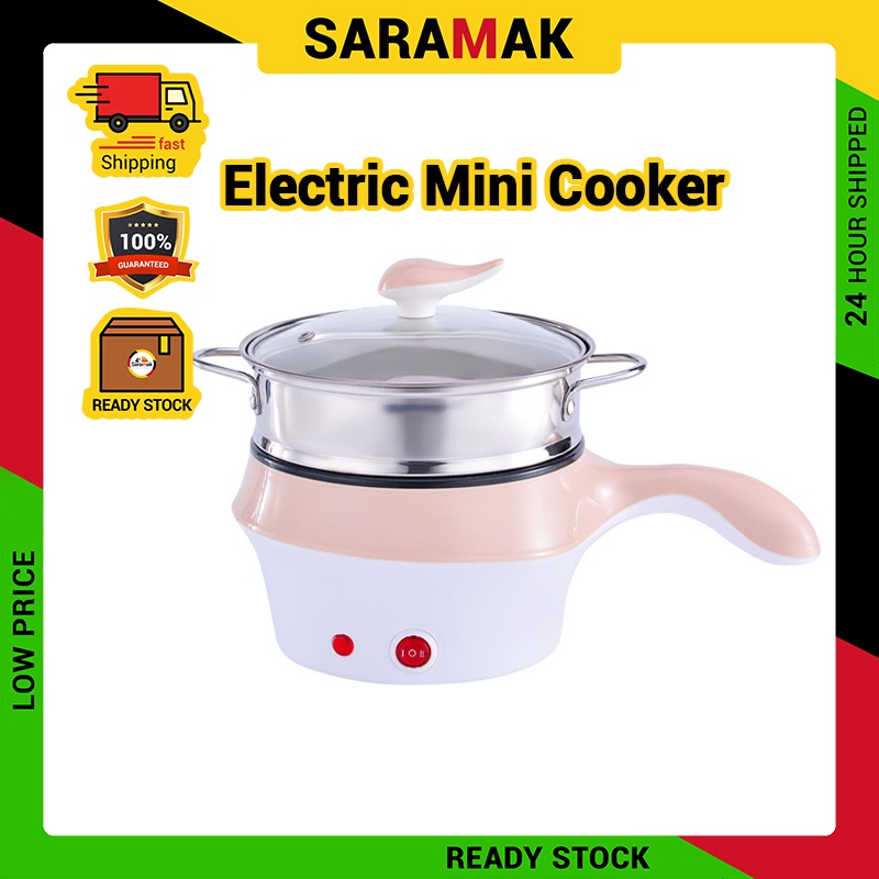 🔥Ship24hour🔥1.2L 3 Pin Plug Lopol Electric Non Stick Ceramic Frying Pan Rice Multi Mini Rice Cooker Periuk Nasi Pengukus