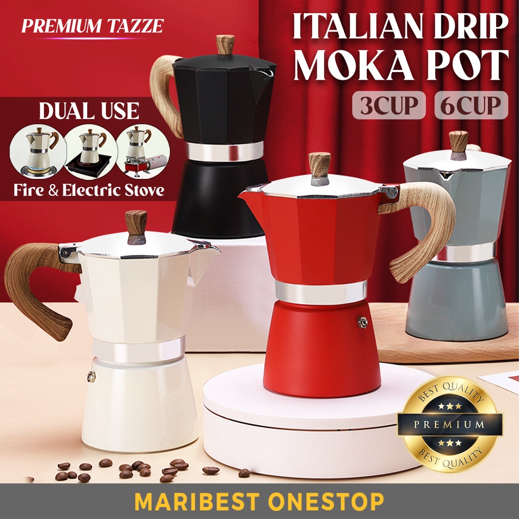 Tazze Coffee Dripper Moka Pot Coffee Makers Italian Drip Top Mocha Espresso Cafeteria Expresso Percolator 3 cup / 6 cup