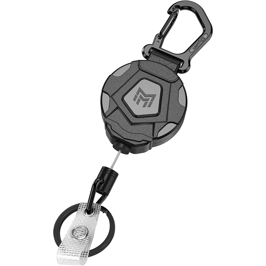 Retractable Keychain, Heavy Duty Carabiner Badge Holder Reel with 31.5” Steel Retractable Cord (no LOGO)