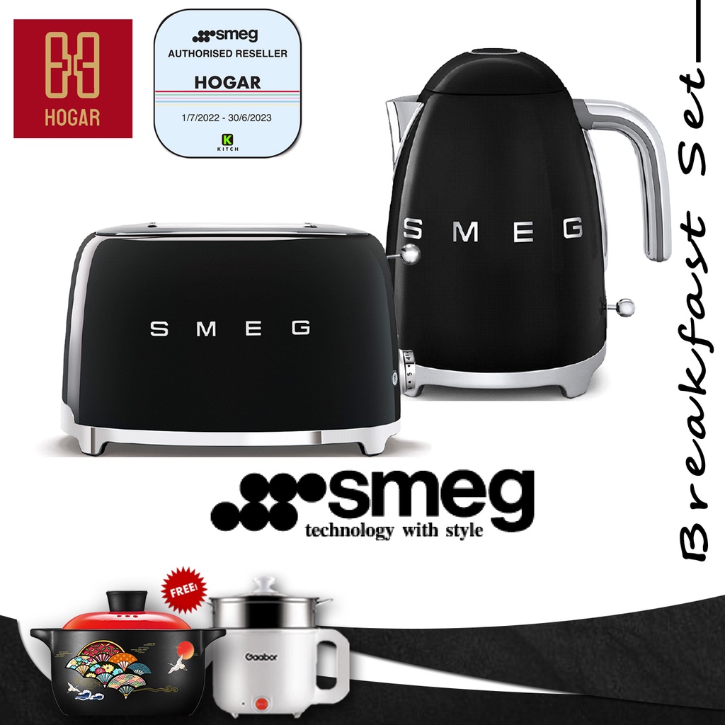 Smeg Toaster Black TSF01BL & Smeg Kettle Black KLF03BL | Smeg Toaster & Kettle Black | TSF01 | KLF03