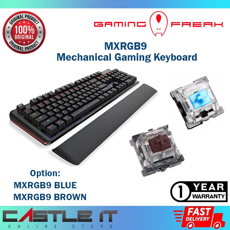 Gaming Freak MXRGB9 Mechanical Keyboard Wired USB Outemu Brown Blue Switch with Palm Rest GK-MXRGB9