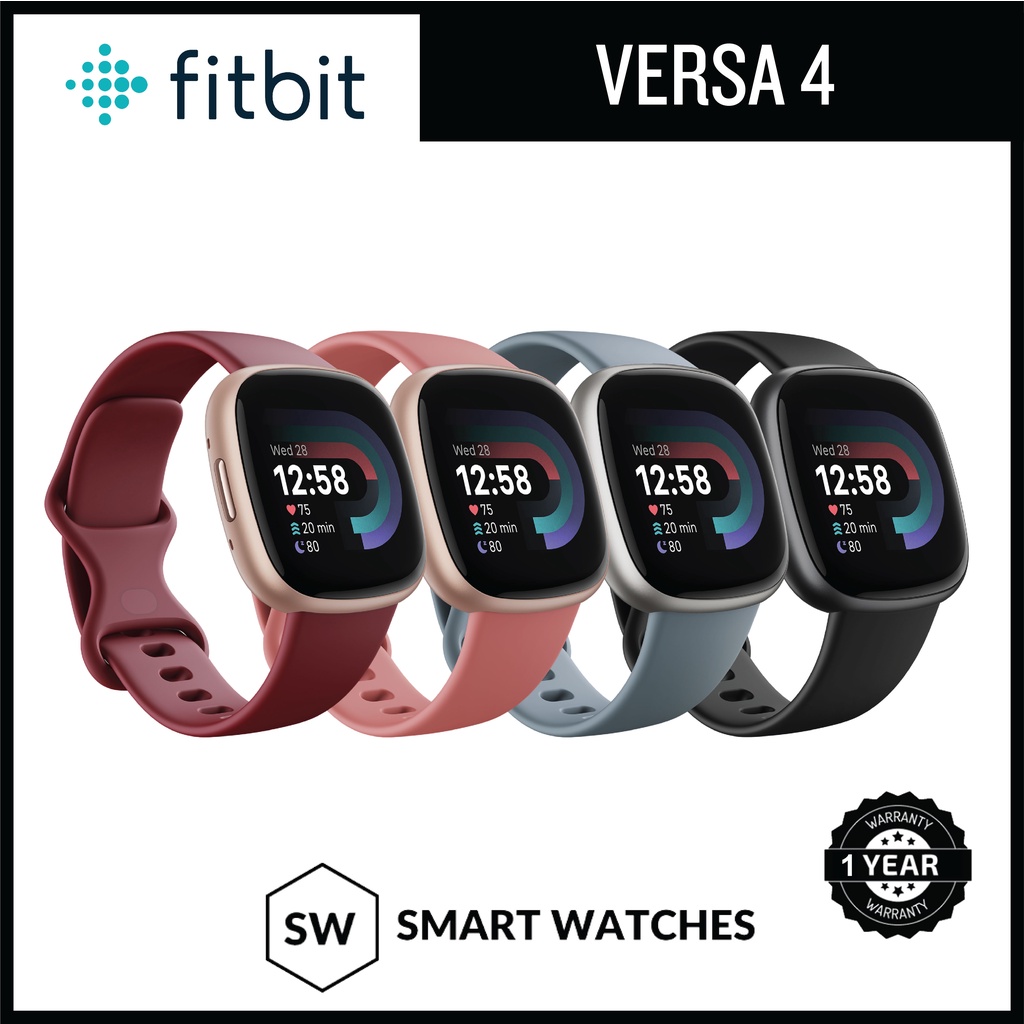 (NEW) Fitbit Versa 4 Health & Fitness Smartwatch (1 Year Warranty