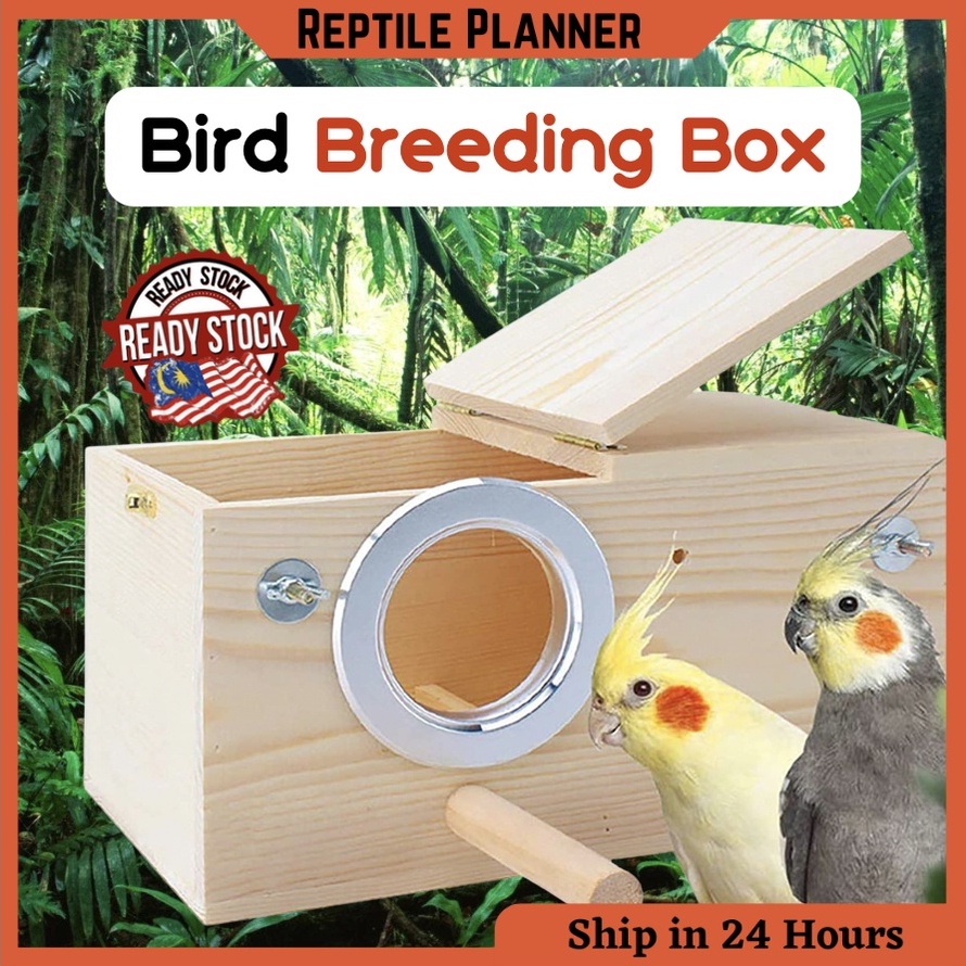 Bird Nest Box Wooden Breeding Nestbox Burung Baji Berlaci Kotak Sarang ...