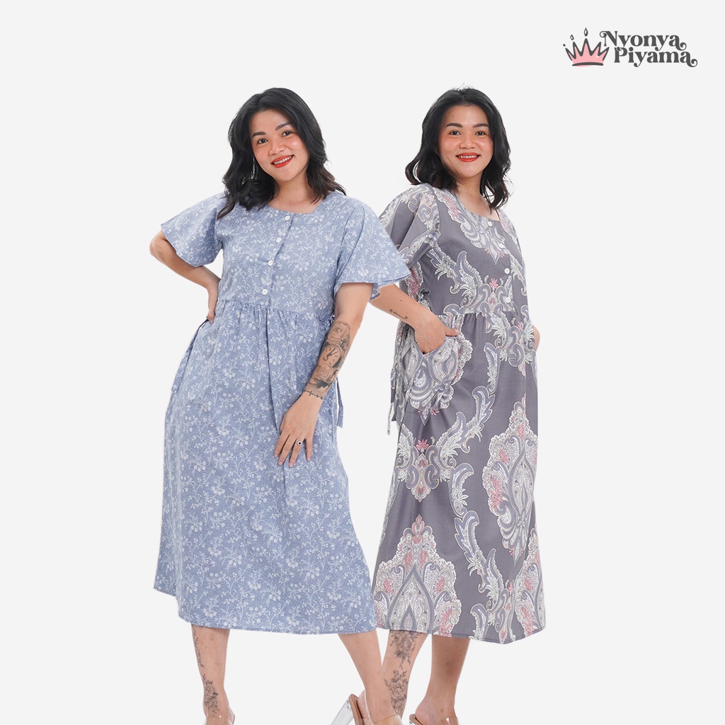 Nyonya Piyama Cotton Viola Dress (Olivia Alicia) | Shopee Malaysia