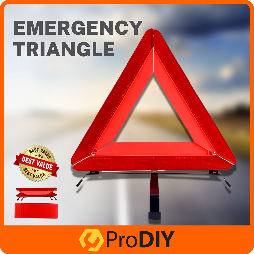 Car Warning Safety Road Sign Emergency Reflective Triangle Segitiga Kecemasan Hazard Warning Sign Kecemasan Road Sign