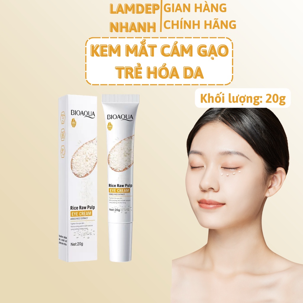 Bioaqua Rice Bran Rejuvenating Eye Cream 20g For Sensitive Skin