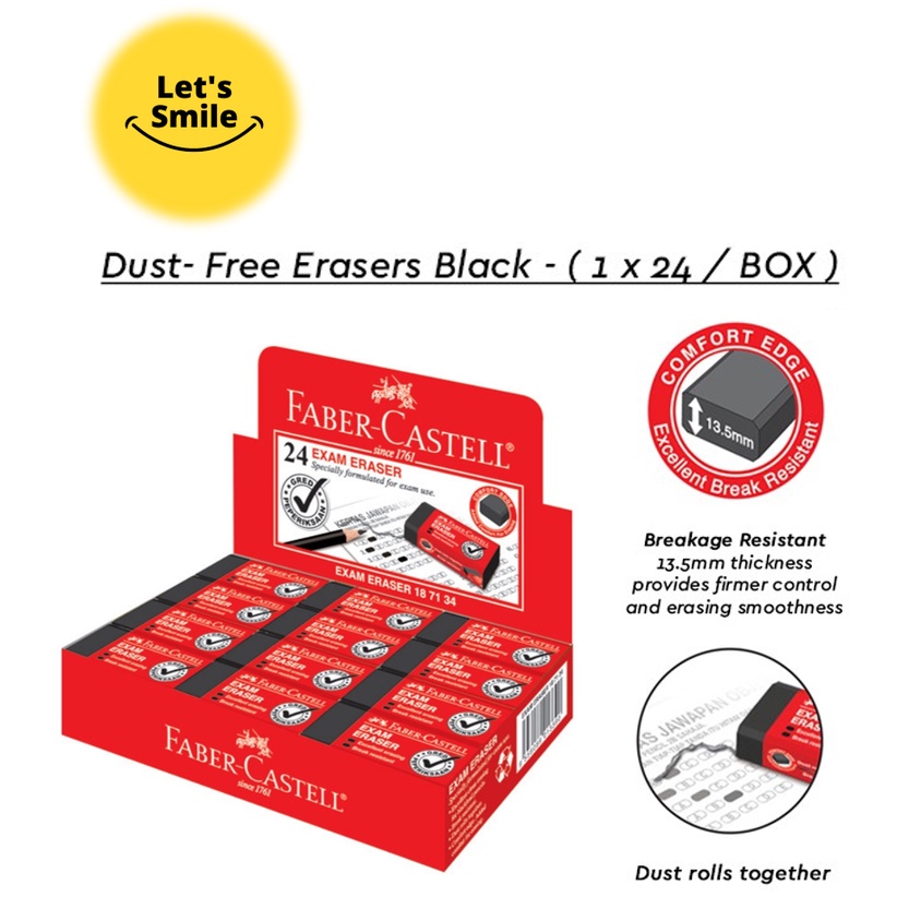 FaberCastell Exam Eraser Black Dust Free Eraser Faber Castell