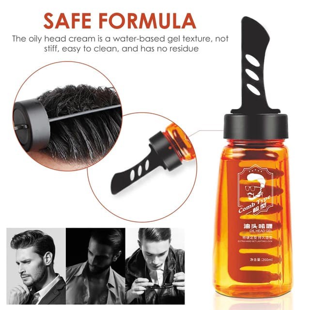 Men Charm Men Retro Hair Styling CRSO Comb Type With Comb Hard Set Hair Gel  Qucik Dry Oil Head 300ml | Shopee Malaysia