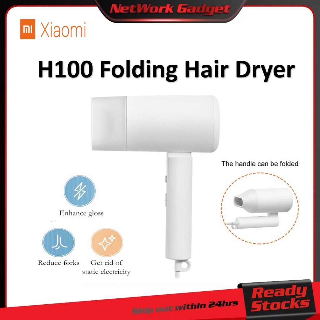 XiaoMi H100 Hair Dryer Negative Ion Quick Drying Foldable Anti Damage