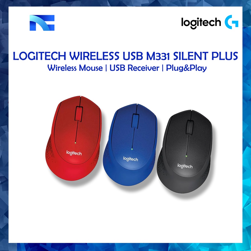 Logitech Wireless Usb M331 Silent Plus Wireless Mouse Blackbluered Shopee Malaysia 3435