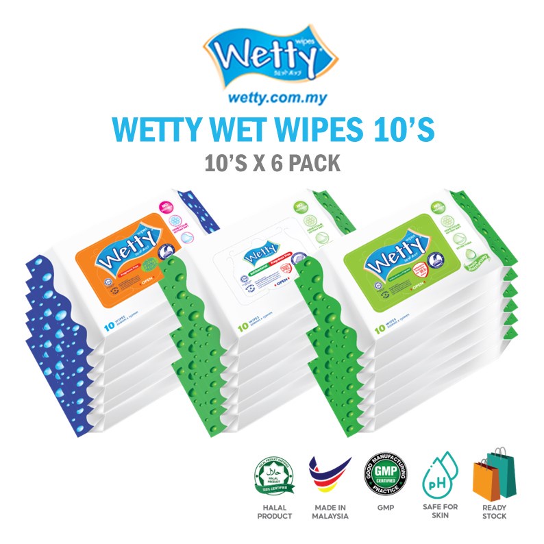 Wetty Wet Tissue Wet Wipes (6 x 10's) Shopee Malaysia