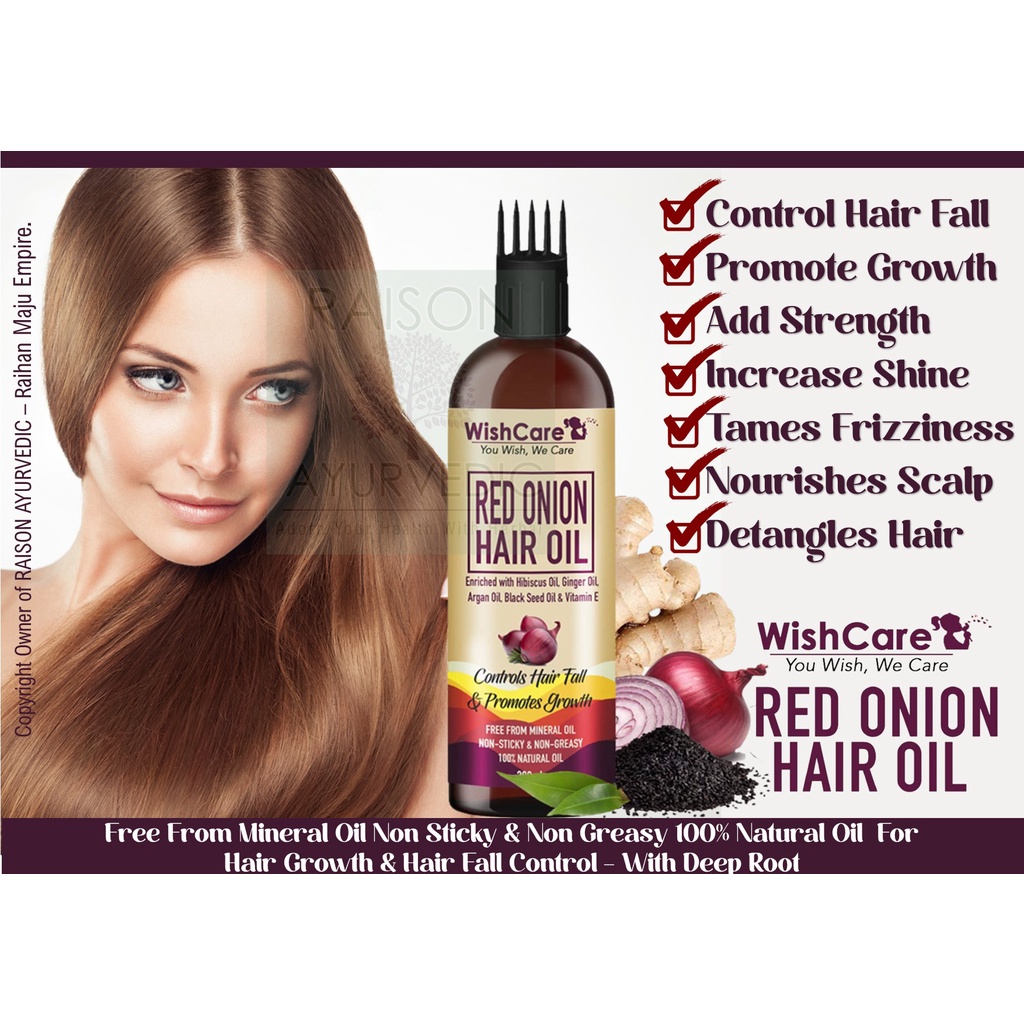 WishCare Red Onion Hair Oil for Hair Growth & Hair Fall Control With