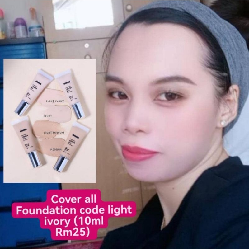 FOUNDATION COVER ALL 10ML FULL COVERAGE FOUNDATION KAK ELL HQ Shopee